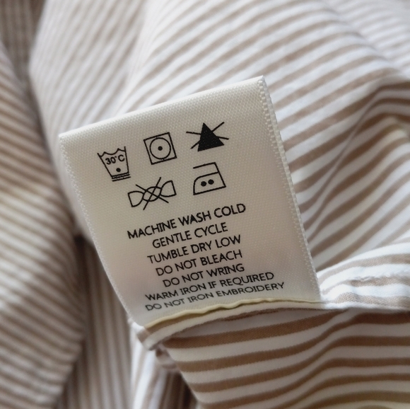 Suzie Kondi Kappa Oversized Button Up Shirt In Poplin Cotton Flax Stripe XS - Picture 9 of 14